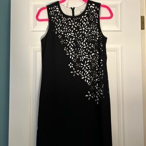 Calvin Klein Black Floral Cutout Midi Dress